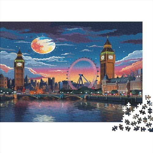 London Stadtbild 1000 Teile,Impossible Puzzle,Geschicklichkeitsspiel Für Die Ganze Familie, Erwachsenen Puzzlespiel Puzzel 1000pcs (75x50cm) von CHCAIOVO