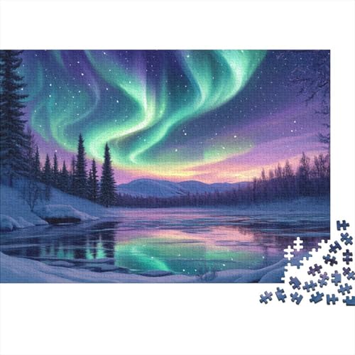 Nordlichter 1000 Teile,Impossible Puzzle,Geschicklichkeitsspiel Für Die Ganze Familie, Erwachsenen Puzzlespiel Puzzel 1000pcs (75x50cm) von CHCAIOVO