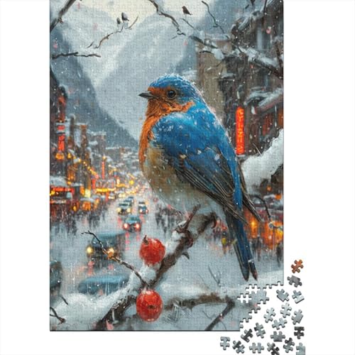 Robin Puzzle 1000 Teile,Puzzle Für Erwachsene, Impossible Puzzle,Puzzle Farbenfrohes Legespiel,GesKükenlichkeitsspiel Für Die Ganze Familie Puzzel 1000pcs (75x50cm) von CHCAIOVO