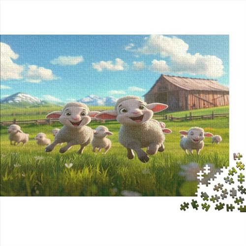 Süßes Lamm 1000 Teile,Impossible Puzzle,GesKükenlichkeitsspiel Für Die Ganze Familie, Erwachsenen Puzzlespiel Puzzel 1000pcs (75x50cm) von CHCAIOVO