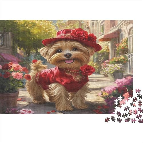 Yorkshire Terrier Puzzlespiel 1000 Teile Erwachsene -Puzzle 1000 Stück Spiel Puzzles Für Erwachsene Kinder Puzzle Erwachsenen Puzzlespiel Puzzel 1000pcs (75x50cm) von CHCAIOVO