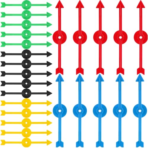 CHENGU 4 Zoll Pfeil Spiel Zeiger Spinner Kunststoff Pfeil Spinner in 5 Farben für Schule, Brettspiel Spinner (25 Stück) von CHENGU