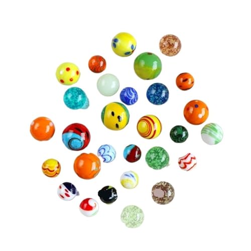 CHENHUIYLX Glow In The Dark Murmeln 28 stücke Leuchtende Kugel Tai Chi Ball Kombination Murmeln Ball Glas Vase Dekoration Mit Blechdose Paket FüR Kugelbahn-Spiele von CHENHUIYLX