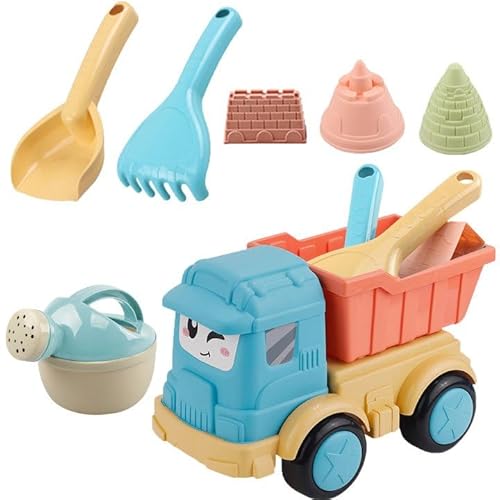 CHENKEE Strand Sandspielzeug Set, 7 Stück Sand Set Maus Sand Strand Spielzeug für Kinder mit Sand Förmchen, Gießkanne, Rechen, Schaufel, Spielzeugauto von CHENKEE