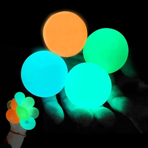 18 Stück Glorbs Balls, Glorbs Sticky Balls, klebriger Zielball, Stressballs Stress Spielzeug, Klebrige Bälle leuchtende Fidget Spielzeug, Squishy Stressball, Anti Stress Bälle für Kinder, Erwachsene von CHENRI