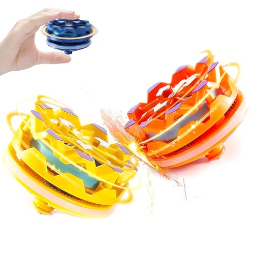 2 Stück Fireworks Fingertip Gyro, Leuchtender Kreisel, Fidget Spinner, Leuchtende Fidget Toys für Kinder, Gyroskop Gyro Spielzeug Partytütenfüller, Sensorisches Spielzeug für Kinder - zufällige Farbe von CHENRI