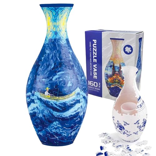 3D Puzzle Vase, 3D Kunst Puzzle Vase, 160 Stück Puzzle Blumenvase DIY Einzigartige Blumenvase, 3D Puzzles für Erwachsene, 3D Puzzle Vase für Blumen und Heimdekoration (Boot) von CHENRI