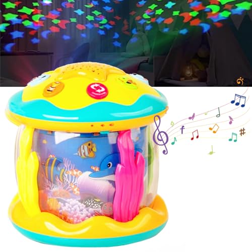 Baby Musical Learning Toys, Baby Spielzeug, Drehender Projektor Babyspielzeug, Ozean Rotierende Musikspielzeug Spielzeug, Interaktives Kinderspielzeug mit Licht & Musik, Lernspielzeug für Kinder (A) von CHENRI