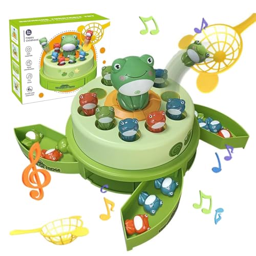 Bounce and Catch Game, Frog Pop Out Catch Toys, Hüpfen und Fangen Spiel, Frosch Brettspiel Set, Musikalisches Spinnspielzeug, Interaktives Familie Spielzeug Geschenke für Kinder Weihnachten Geburtstag von CHENRI