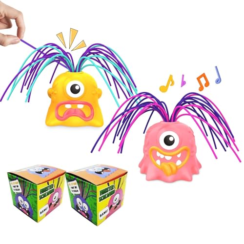 CHENRI 2 Stück Hair Pulling Monster Toy, Fun Hair Pulling Fidget Screaming Monster Toys, Haare ziehen Sound Spielzeug, Lustige Haare Ziehen Fidget Schreien Monster Spielzeug Geschenk für Kinder (B) von CHENRI