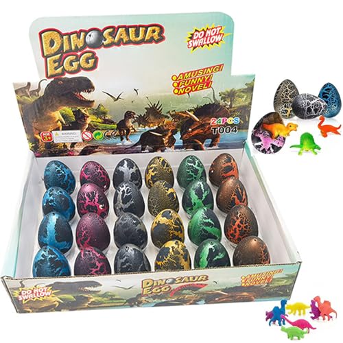 CHENRI 24 Stück Easter Magic Hatching Growing Dinosaur Eggs, Ostern Magische Schlüpfen Wachsende Dinosaurier-Eier, wachsendes und schlüpfendes Ei mit Dinosaurier Spielzeuge für Kinder Geburtstag (B) von CHENRI