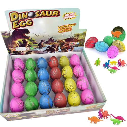 CHENRI 24 Stück Easter Magic Hatching Growing Dinosaur Eggs, Ostern Magische Schlüpfen Wachsende Dinosaurier-Eier, wachsendes und schlüpfendes Ei mit Dinosaurier Spielzeuge für Kinder Geburtstag (A) von CHENRI