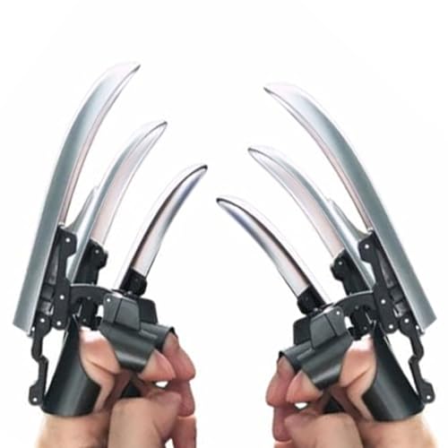 CHENRI 6 Stück Mechanical Retractable Wolf Claw, Einziehbare Wolfskralle, 3D Cosplay Wolfskrallen, Halloween Wolfskrallen, Wolf Claws Cosplay Kostüm für Party Dekoration von CHENRI