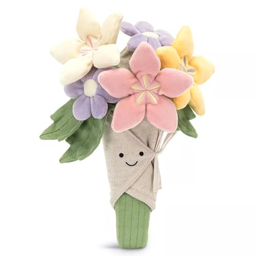 CHENRI Cute Flower Bouquet Doll, Niedliche Blumenstrauß Puppe, Tulpenblumen-Plüschtier, Plüsch Blume Plüschtier, Valentinstag Plüschtier mit Blumen, Blume Plüschtier Geschenke für Sie (Rosa) von CHENRI