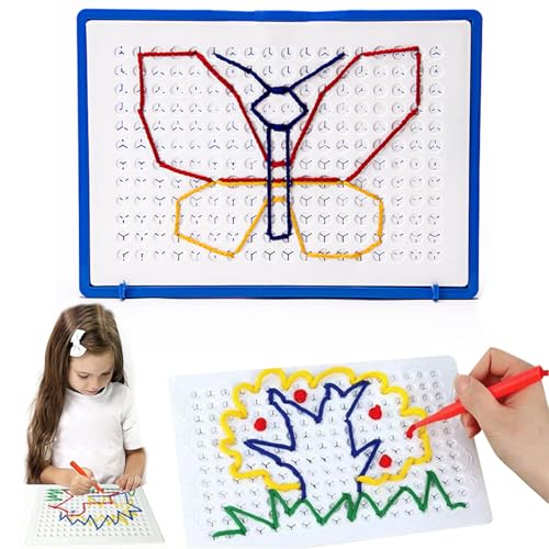 CHENRI DIY Magic Threading Board for Kids, DIY Magisches Fädelbrett, Montessori Fädelspiel Lernspiel Spielzeug, Pädagogisches Sensorisches Spielzeug, Vorschul-Lernspielzeug für Kinder Weihnachten von CHENRI