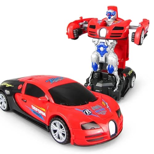 CHENRI Elektrisches Universalverformungs-Spielzeugauto, Transformator Auto Spielzeug mit Musik und Licht, Automatisches Transform Polizeiauto Spielzeug, Auto Roboter Spielzeug Geschenk für Kinder (A) von CHENRI