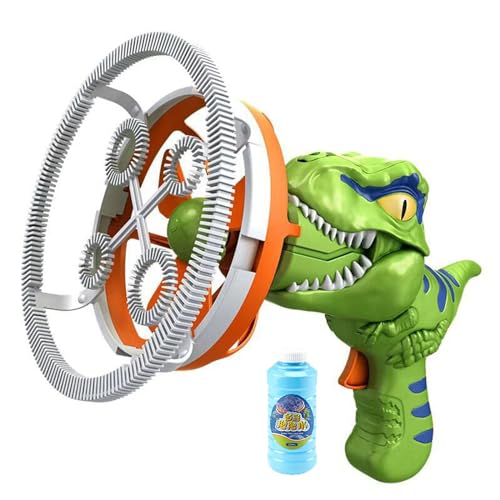 Dinosaurier Windpad Blasenpistole, Dinosaurier Seifenblasenpistole, Seifenblasenmaschine 250ml Seifenblasen Flüssigkeit, Seifenblasen Maschinen, Blasenmaschine Blasenspielzeug für Kinder (Grün) von CHENRI