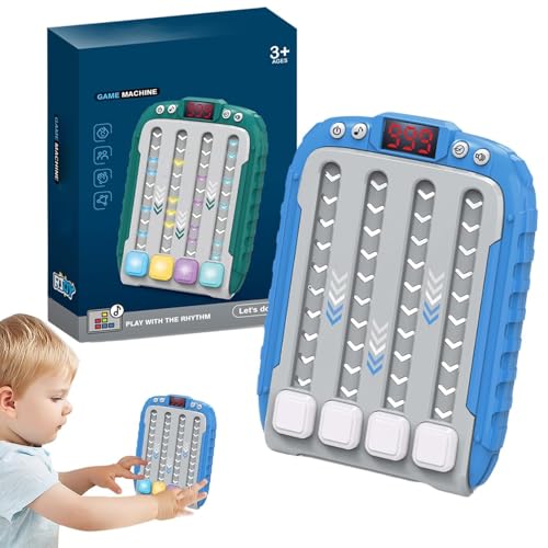 Electronic Music Game Machine, Elektronische Musik Rhythmus Spiel Maschine, Handheld-Spielekonsole, Quick Push Spiel Fidget Toys, Memory-Gehirnspiel, Elektronisches Musikspielzeug für Kinder (Blau) von CHENRI