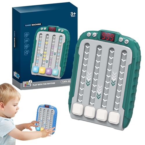 Electronic Music Game Machine, Elektronische Musik Rhythmus Spiel Maschine, Handheld-Spielekonsole, Quick Push Spiel Fidget Toys, Memory-Gehirnspiel, Elektronisches Musikspielzeug für Kinder (Grün) von CHENRI