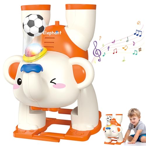 Elephant Toy with Floating Ball, Musikspielzeug Baby Spielzeug, Kriechendes und Singendes Elefant Spielzeug mit LED-Licht und Musik, Leuchtender Elefant Spielzeug Geschenk für Jungen Mädchen (Orange) von CHENRI