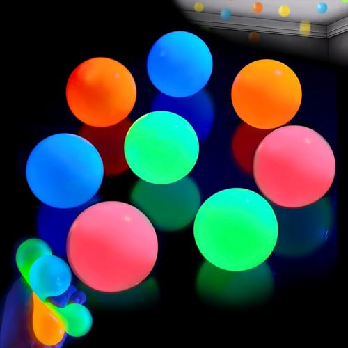 Glorbs - Glorbs Balls, Lumiballs, Glorbs V3 Balls, Glorbs Glow Balls, Leuchtende Klebrige Bälle, Squishy Stressball, klebriger Zielball für Decke & Wand, Anti Stress Bälle für Kinder Erwachsene (8PC) von CHENRI