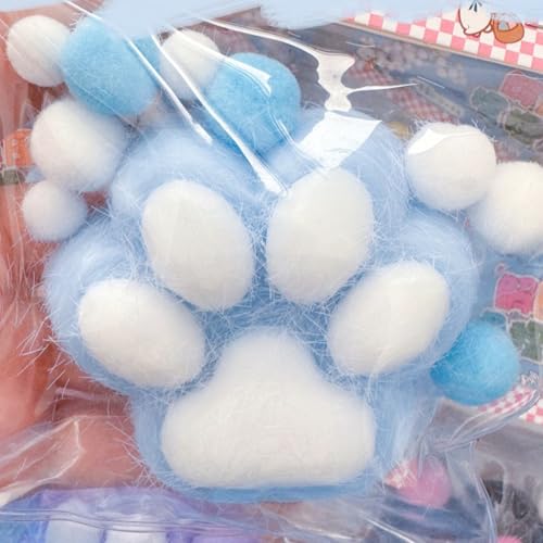 Handmade Taba Squishy Big Cat Paw Silicone Squeeze Stress Relief Toys, 12cm Große Katze Pfote Silikon Squeeze Stress Relief Spielzeug, Niedlich Squishy Spielzeug für Kinder und Erwachsene (Blau) von CHENRI