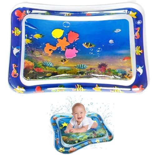 Inflatable Water Mat for Babies, 65x50cm Wassermatte Baby Spielzeug, Extra große Baby Bauch-Zeit Wasserspielmatte, Aufblasbare Bauchzeit Matte, Sommer Badespielzeug Geschenk für Kinder (B) von CHENRI