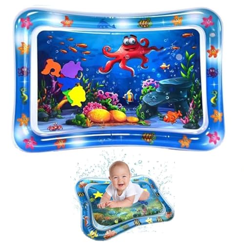 Inflatable Water Mat for Babies, 65x50cm Wassermatte Baby Spielzeug, Extra große Baby Bauch-Zeit Wasserspielmatte, Aufblasbare Bauchzeit Matte, Sommer Badespielzeug Geschenk für Kinder (C) von CHENRI