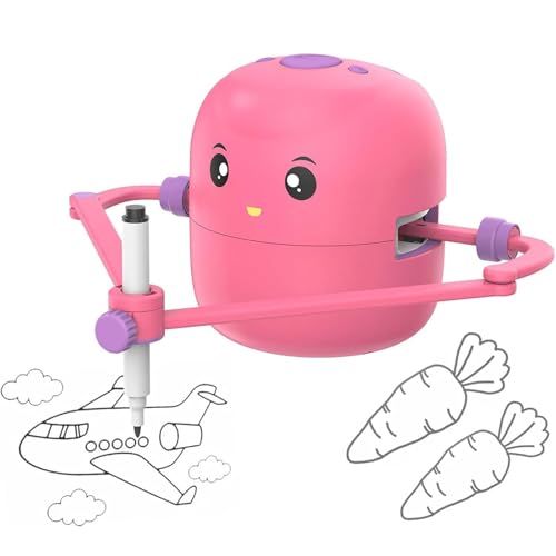 Kids Robot Interactive Educational Drawing Robot for Kids, Interaktiver pädagogischer Zeichenroboter, Montessori Lernspielzeug mit 100 Karten & Sprachinteraktion, Roboter Spielzeug für Kinder (Rosa) von CHENRI