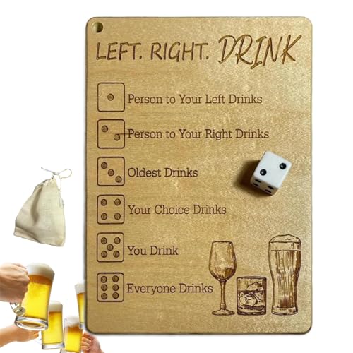 Left Right Drink Drinking Game- Adult Drinking Game Left Right Center, Links Rechts Trinken Trinkspiel, Trinkspiel für Erwachsene Links Rechts Mitte, Lustige Brettspiel Partyspiel für Erwachsene von CHENRI