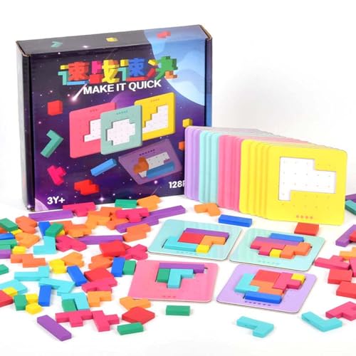 Parent-Child Educational Geometry Puzzle Game, pädagogische Geometrie Puzzle Spiel, Holzpuzzle Brettspiel, logisches Denken Training Spiel Montessori Spielzeug, Lernspielzeug für Kinder von CHENRI