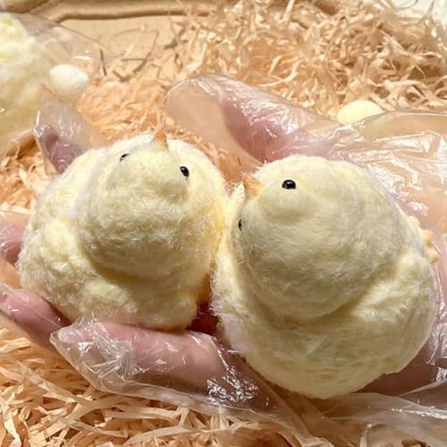 Squishy Chicken Toy, Handmade Taba Squishy Chick Ultra Soft Squishy Fidget Toys, Squishy Huhn Spielzeug, Silikon Squeeze Huhn Spielzeug für Stressabbau, Niedliche Quetschspielzeug für Kinder (2PCS) von CHENRI