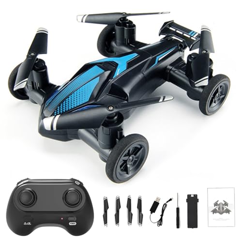 V11 Remote Control Flying Car Air-Ground Dual Mode Toys, V11 Ferngesteuertes Flugzeug Auto Luft-Boden Dual Mode Spielzeug, Ferngesteuertes Auto mit 360° Drehbar & LED für Kinder, Erwachsene (Blau) von CHENRI