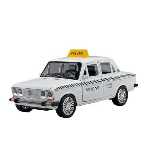 CHENXIAOLAN Miniaturmodelle 1 18 Für Lada 2106 Taxi Legierung Maßstabsgetreues Automodell Mit Sound Und Licht Pullback-Sammlerstücken Fertigmodell von CHENXIAOLAN