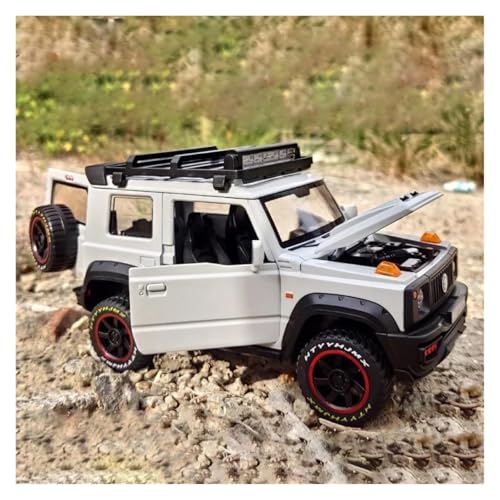 CHENXIAOLAN Miniaturmodelle 1 18 Für Suzuki Jimny SUV Legierung Diecast Auto Modell Simulation Fahrzeug Sound Und Licht Spielzeug Geschenk Fertigmodell(Weiß) von CHENXIAOLAN