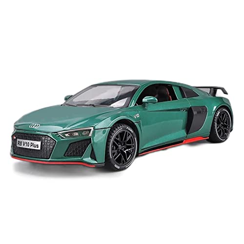 CHENXIAOLAN Miniaturmodelle 1 24 Für Audi R8 V10 Plus Supercar Alloy Car Model Diecast Toy Sound Light Zurückziehen Fertigmodell(B) von CHENXIAOLAN