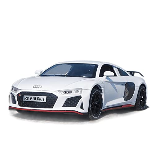 CHENXIAOLAN Miniaturmodelle 1 24 Für Audi R8 V10 Plus Supercar Alloy Car Model Diecast Toy Sound Light Zurückziehen Fertigmodell(C) von CHENXIAOLAN