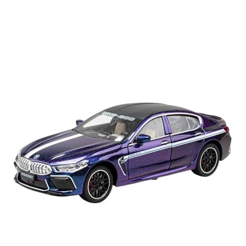 CHENXIAOLAN Miniaturmodelle 1 24 Für BMW M8 Sportwagenmodell Maßstab Druckguss-Fahrzeugsimulation Sammlung Sound Und Licht Spielzeug Geschenk Fertigmodell(Purple) von CHENXIAOLAN