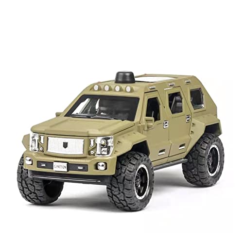 CHENXIAOLAN Miniaturmodelle 1 24 Für George Patton SUV Zinklegierung Diecast Automodell Mit Sound Und Licht Für Erwachsene Fertigmodell(Grün) von CHENXIAOLAN