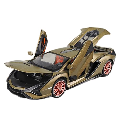 CHENXIAOLAN Miniaturmodelle 1 24 Für Lamborghini SAIN Simulation Legierung Sportwagen Modell Diecast Vehicle Toys Collection Display Gift Fertigmodell(Grün) von CHENXIAOLAN