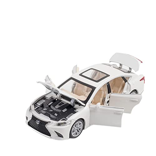 CHENXIAOLAN Miniaturmodelle 1 24 Für Lexus LS500H Simulation Diecast Car Model Metal Sound Light Zurückziehen Spielzeugfahrzeuge Geschenk Fertigmodell(White) von CHENXIAOLAN