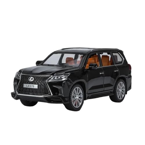 CHENXIAOLAN Miniaturmodelle 1 24 Für Lexus LX600 LX570 LX500 Zink-Legierung Druckguss Metall Modell Auto Sound Und Licht Pull Back Fertigmodell(LX500 Black) von CHENXIAOLAN