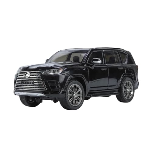 CHENXIAOLAN Miniaturmodelle 1 24 Für Lexus LX600 LX570 LX500 Zink-Legierung Druckguss Metall Modell Auto Sound Und Licht Pull Back Fertigmodell(LX600 Black) von CHENXIAOLAN