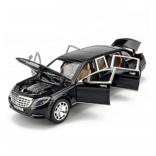 CHENXIAOLAN Miniaturmodelle 1 24 Für Maybach-Legierung Druckguss-Automodell Mit Sound-Licht Für Erwachsene Display-Verzierungen Fertigmodell(Schwarz) von CHENXIAOLAN