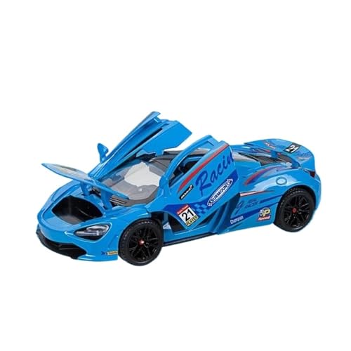 CHENXIAOLAN Miniaturmodelle 1 24 Für McLaren 720S Rennwagenmodell Druckguss-Sportwagenmodell Simulation Ton- Und Lichtfahrzeugspielzeug Fertigmodell(Blue1) von CHENXIAOLAN