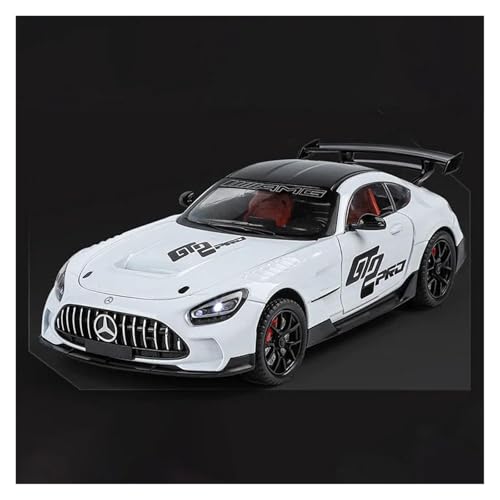 CHENXIAOLAN Miniaturmodelle 1 24 Für Mercedes-Benz AMG GT Legierung Sportwagen Modell Maßstab Modell Fahrzeug Sound Und Licht Sammlung Spielzeug Fertigmodell(Weiß) von CHENXIAOLAN