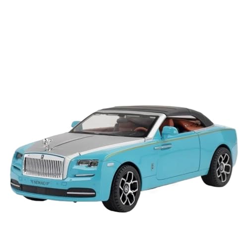 CHENXIAOLAN Miniaturmodelle 1 24 Für Rolls-Royce Dawn Spofec Legierung Auto Druckguss Modell Sound Und Licht Pull Back Auto Sammlung Fertigmodell(Blau) von CHENXIAOLAN