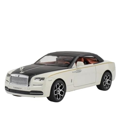 CHENXIAOLAN Miniaturmodelle 1 24 Für Rolls-Royce Dawn Spofec Legierung Auto Druckguss Modell Sound Und Licht Pull Back Auto Sammlung Fertigmodell(Weiß) von CHENXIAOLAN