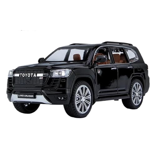 CHENXIAOLAN Miniaturmodelle 1 24 Für Toyota Land Cruiser GR Sports Edition Maßstab Druckguss Modell Auto Sound Und Licht Pull Back Fertigmodell(Schwarz) von CHENXIAOLAN