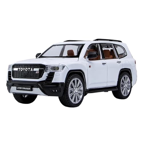 CHENXIAOLAN Miniaturmodelle 1 24 Für Toyota Land Cruiser LC300 GR Automodell Fahrzeugsimulation Sound Und Licht Diecast Autosammlung Fertigmodell(White A) von CHENXIAOLAN